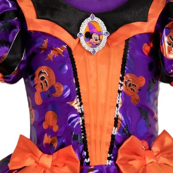 Disney Minnie Mouse Purple & Orange Witch Halloween Dress -- Size 11/12 Large - Picture 3 of 11